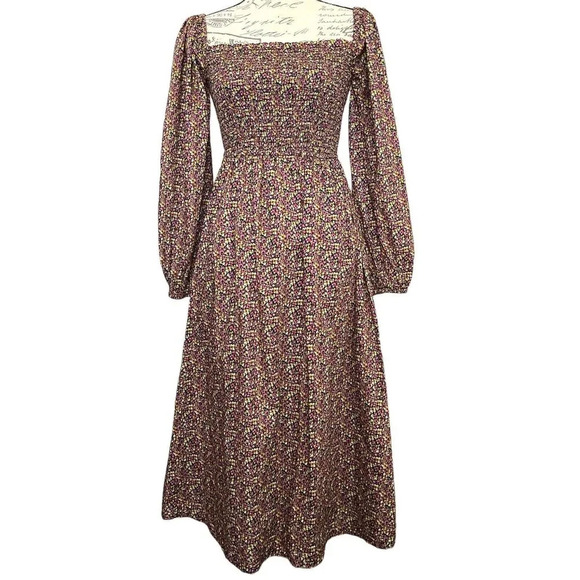 J. Crew Liberty® Fabric Organic Cotton Daydream Midi Dress cottagecore XS NWT - Picture 9 of 9
